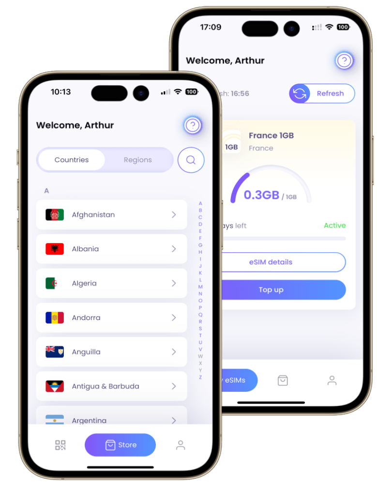 App screens