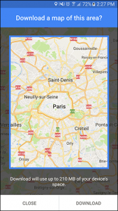Downloading the map around Paris on Google Maps