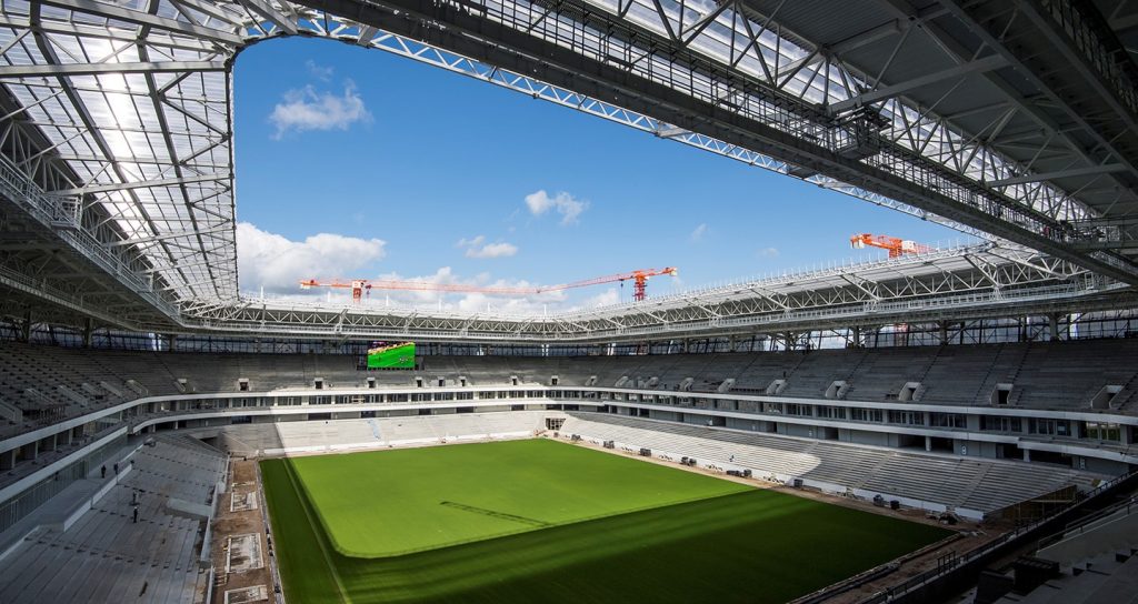 the world cup stadium kaliningrad from the inside in russia 2018