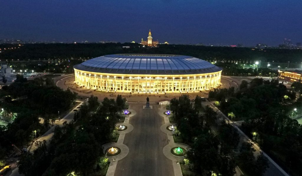 the world cup stadium luzhniki stadium from the outside in russia 2018